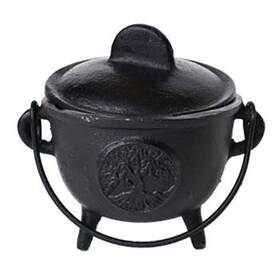 Azuregreen 742567284096 Home Fragrance Incense Holder Cauldrons Tree Of Life Cast Iron Thr