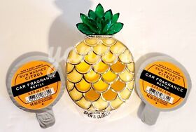 Bath And Body Works Pineapple Scentportable Visor Clip 2 Car Fragrance Refill