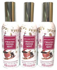 Bath And Body Works Set Of 3 Twisted Peppermint Room Sprays Free Shipping