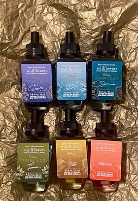 32677 Bath & Body Works And Disney Princess Full Set Of 6 Limited Ed Wallflower Refills