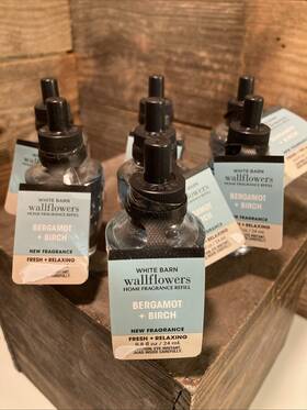 Bath & Body Works 377758209257 7 White Barn And Wallflower Fragrance Bulb Bergamont Birch