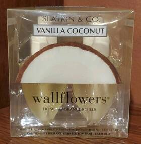 Bath & Body Works 637294040964 And Slatkin Co Vanilla Coconut Wallflowers Refill 2 Fragrance Bulb Htf