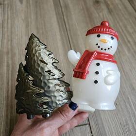 Bath & Body Works 667528900580 Lot Of Two And Wallflower Night Light Christmas Tree Snowman