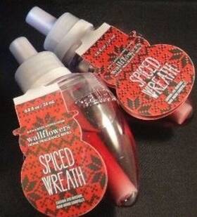 Bath & Body Works 667533898230 2 And Spiced Wreath Wallflower Cinnamon Apple Vanilla Free Ship