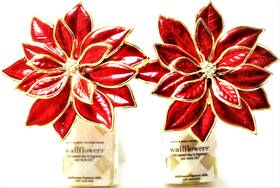 Bath & Body Works 667536984909 Poinsettia Wallflower Plug In Diffuser Unit Red New X 2