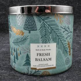 Bath & Body Works 667542694250 Fresh Balsam And 3 Wick Scented Candle White Barn - 14.05 Oz