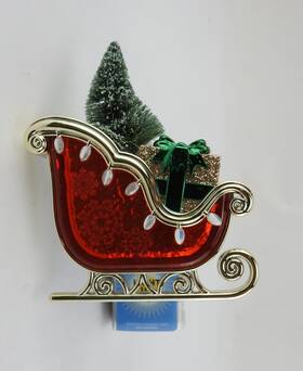 Bath & Body Works 667545154287 New And Christmas Sleigh With Tree Nightlight Wallflower Plug