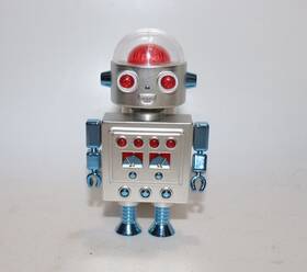 Bath & Body Works 667551196486 Adorable Robot Wallflower Plug In Night Light Silver Blue And
