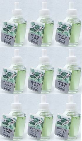 Bath & Body Works 667552208553 9x24ml. And White Tea Sage Wallflowers Scented Oil Bulb Refills