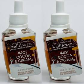 Bath & Body Works 667553878083 2x24ml. And Hot Cocoa Cream Wallflowers Scented Oil Bulb Refills