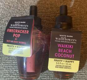 Bath & Body Works 667554369801 White Barn Waikiki Beach Coconut Firecracker Home Fragrance Wallflower 2 Refills