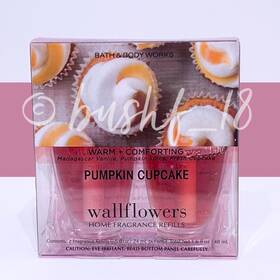 Bath & Body Works 667554984400 And X2 Pumpkin Cupcake Wallflowers Plug In Bulb Refill 2 Pack New