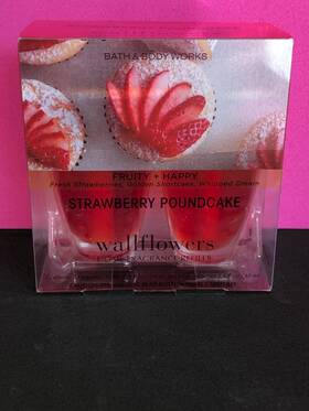 Bath & Body Works 667554984714 And Inch Strawberry Poundcake Wallflowers Fragrance Refill 2pk 0.8 Fl