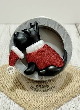 Bath & Body Works 667554990234 And Red Grey Santa Black Scottie Dog Scentportable Car Visor Clip