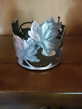 Bath & Body Works 667555003018 And Etched Leaves 3 Wick Candle Holder Bonze Like Finish