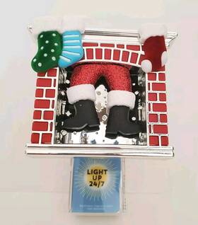 Bath & Body Works 667555051910 And Santa In Fireplace Wallflower Plugin Nightlight Glitter New