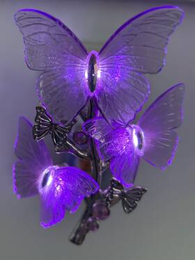 Bath & Body Works 667556055665 And Purple Butterflies Silver Branch Nightlight Wallflower Plug In