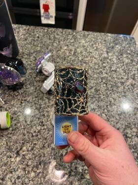Bath & Body Works 667556793963 And Halloween Gold Purple Spider Web Light Up Wallflower Plug In