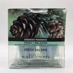 Bath & Body Works 667557266909 And Fresh Balsam Wallflowers Home Fragrance Refill S - 2 Bulbs