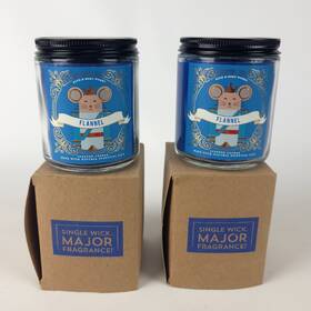 Bath & Body Works 667557495408 Lot Of 2 And Flannel Mason Jar Single Wick Candle 7oz Natural