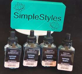 Bath & Body Works 667558200308 And Wallflower Bulb Sapphire Quartz 4 Pack Set Fragrance Refills