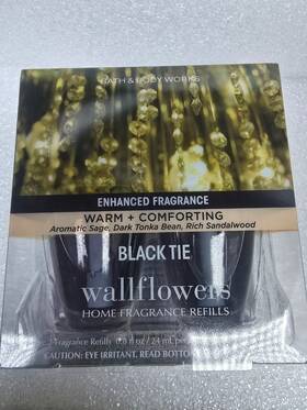 Bath & Body Works 667558407653 And Set Of 2 Black Tie Wallflowers Sage Sandalwood Masculine Scent