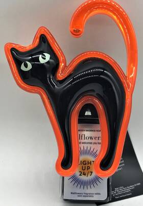 Bath & Body Works 667558686577 And Halloween Black Cat Neon Orange Nightlight Wallflower Plug