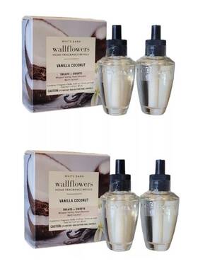 Bath & Body Works 667559273851 2 X Pack And Vanilla Coconut Wallflowers Fragrance Refills 4