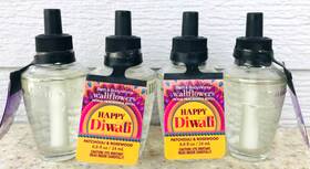 Bath & Body Works 667659326907 4 Patchouli And Rosewood Happy Diwali Wallflowers Refill 0.8oz Lot/set Of