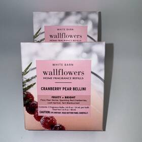 Bath & Body Works 667659326945 White Barn Cranberry Pear Bellini 4pk Wallflowers Fragrance Refills