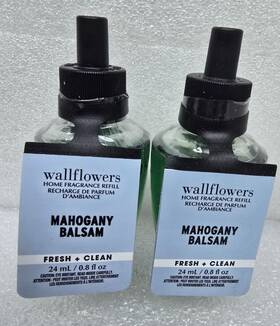 Bath & Body Works 667659334360 And Set Of 2 Mahogany Balsam Wallflowers Juniper Berry Musk New