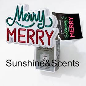 Bath & Body Works 667659336739 1x And Merry Neon Lights Wallflower Nightlight 24/7 Plug In