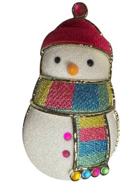 Bath & Body Works 667659336975 And Embroidered Scarf Snowman Wallflower Light-up Plug New