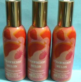 Bath & Body Works 667659364534 And Inch Strawberry Melon 1.5 Oz Room Spray X3