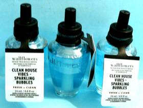 Bath & Body Works 667659370214 And Wallflower Inch Clean House Vibes-sparkling Bubbles Refills X3