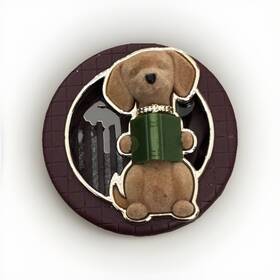 Bath & Body Works 667659385041 And Dog Dachshund Reading Green Book Car Fragrance Vent Clip