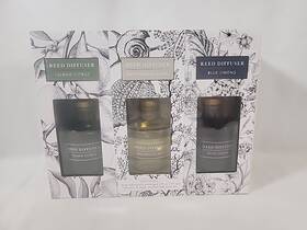 32135 Bellevue 6 Oz. Reed Diffuser Blue Linen Driftwood Sand Island Citrus Set Of 3