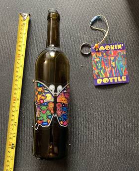 Benjamin International 754617259381 Grateful Dead Dancing Bear- Butterfly Glass Smoking Bottle Incense Holder Burner