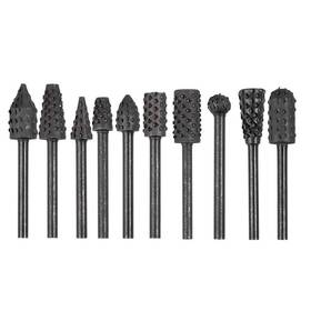 Yq17-de1-121 Bestgle 10pcs 1/8ftft 3mm Shank Rotary Burr Rasp Set Carbon Steel Wood Carving File R