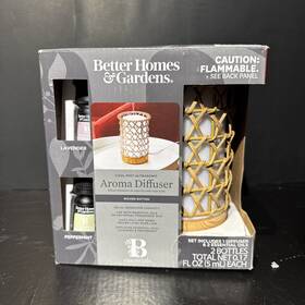 Better Homes 843283134457 And Gardens Cool Mist Ultrasonic Aroma Diffuser Woven Rattan W 2 Oils