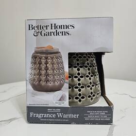 12531 Better Homes And Gardens Wax Fragrance Warmer Pierced Ceramic Gray Glazed