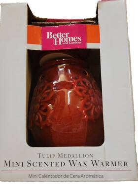 Bh42-060-099-16 Better Homes And Gardens Tulip Medallion Mini Scented Wax Warmer Burgundy Nib
