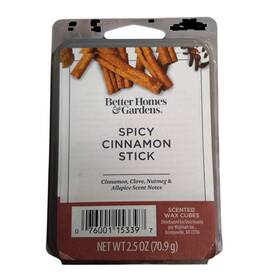 Better Homes & Gardens 076001153397 And Spicy Cinnamon Stick Scented Wax Cubes 2.5 Oz New