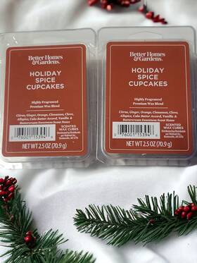 Better Homes & Gardens 076001153946 2 Pks/12 Cubes Bhg Scented Wax Holiday Spice Cupcakes Citrus/ginger/orange