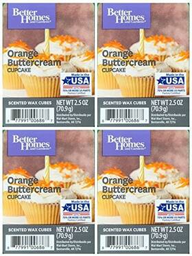 Better Homes & Gardens 320603606869 And Orange Buttercream Cupcake Wax Cubes - 4-pack