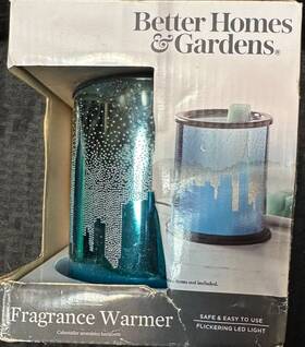 Better Homes & Gardens 843283106010 And Garden Wax Warmer Blue Illuminated Skyline City View