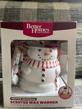 Better Homes & Gardens 877991046351 And Festive Snowman Glowing Scented Wax Warmer New Open Box