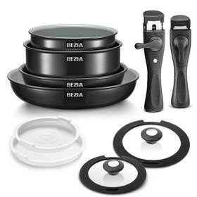 9102a Bezia Induction Cookware With Healthy Ceramic Coating Camping Pots... Fast Ship