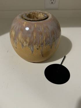 Bird Brain 039138029072 Firepot Hand Glazed Ceramic Green Or Cream Brown By With Box