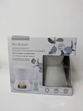 Brookstone 191205512075 Brook Stone Aromatherapy Tealight Fragrance Warmer Essential Oil Eucalyptus Nib